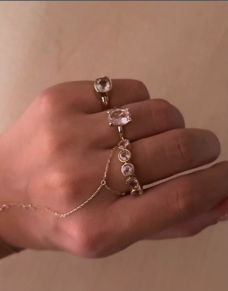 Five Morganite Bezel Ring