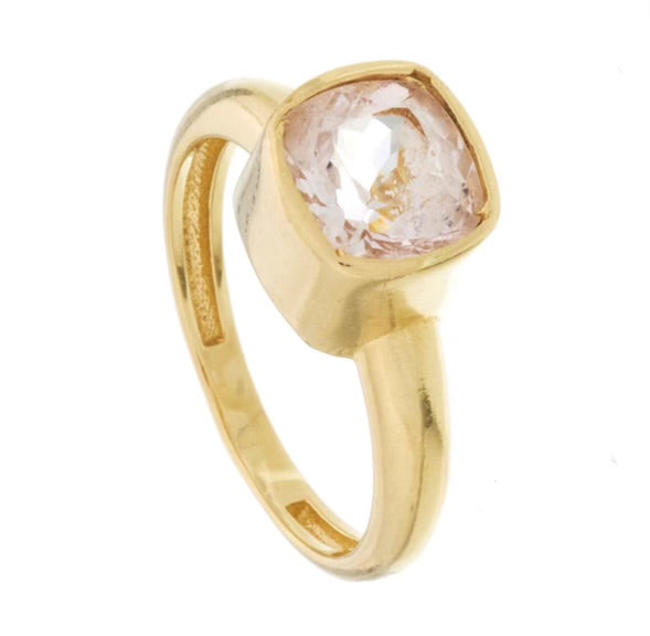 Square Morganite Bezel Ring
